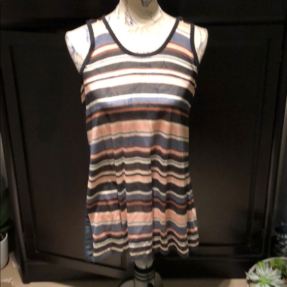 Silk tencel multi-colored knit tank